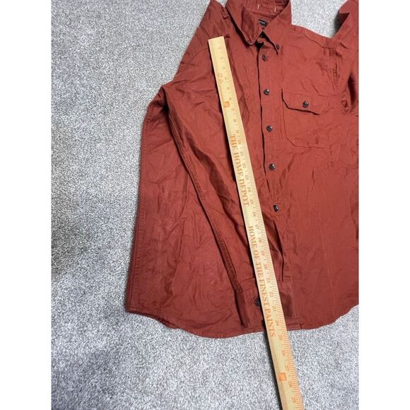 Banana Republic mens standard fit button up shirt sz medium orange linen blend - Picture 7 of 12